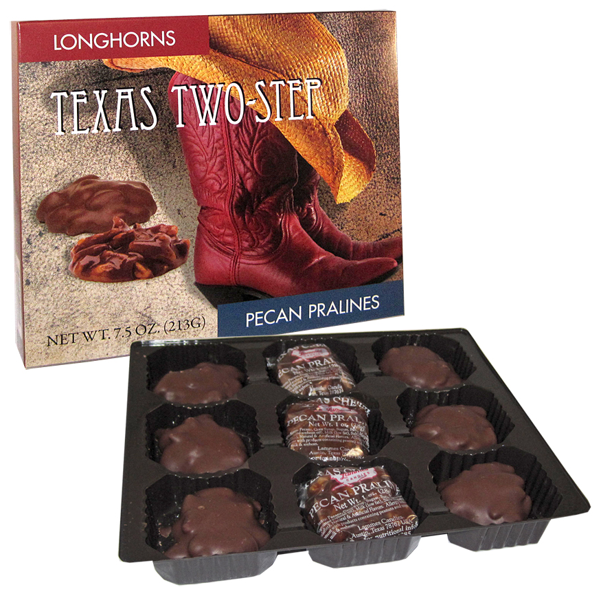 Lammes texas two step praline & longhorn 9 pc gift box. 